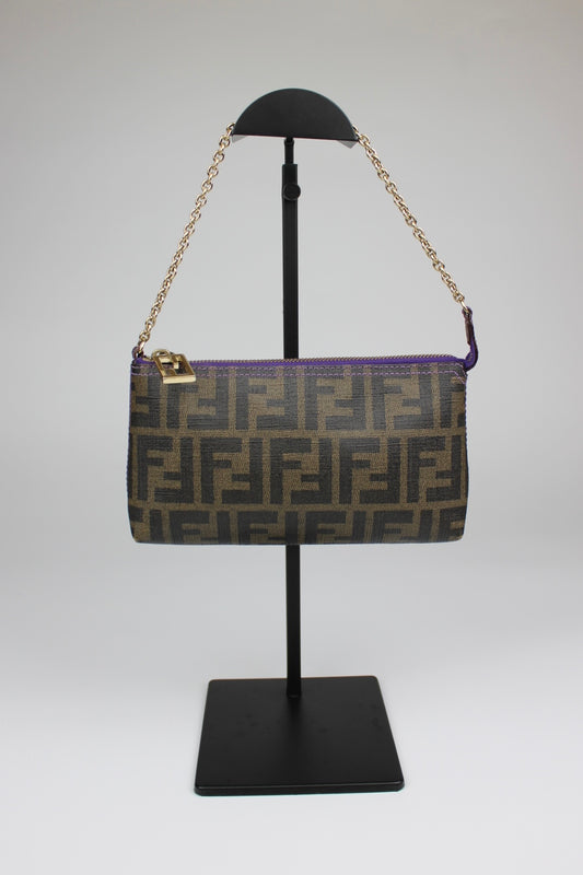 Fendi Zucca Chain Strap Pochette Bag