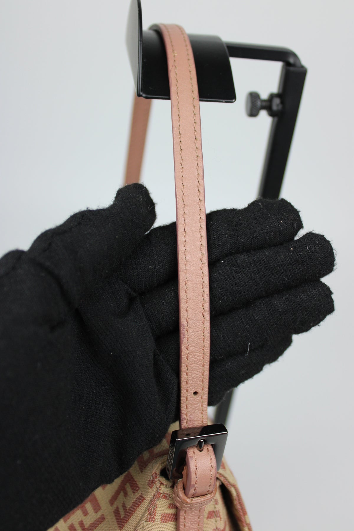 Pre-owned Fendi Zucchino Mini Baguette Bag