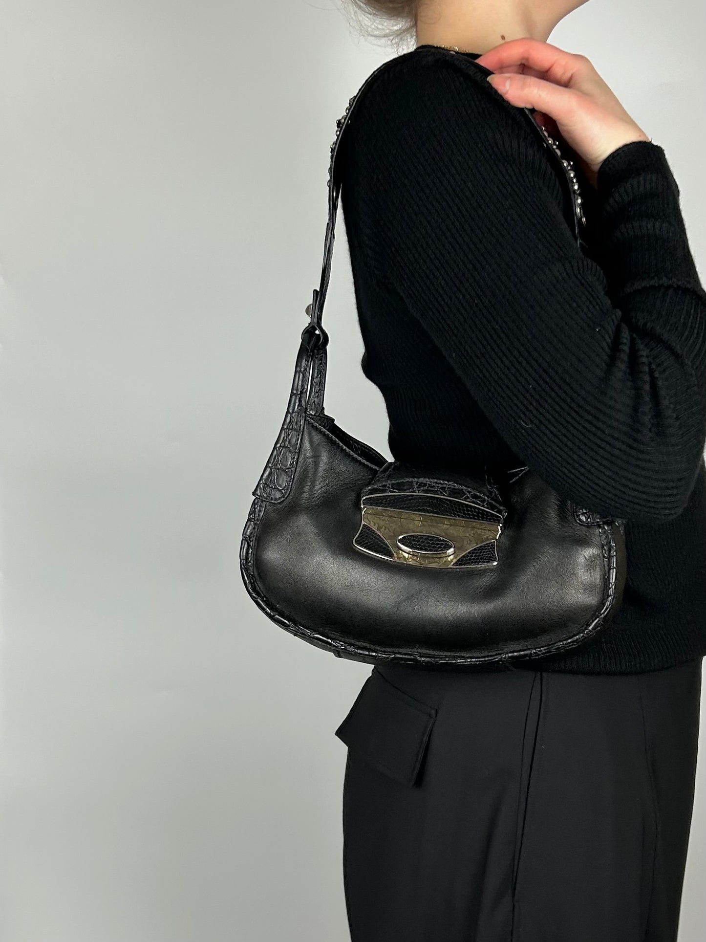 Prada Nappa Leather Beaded Shoulder Bag