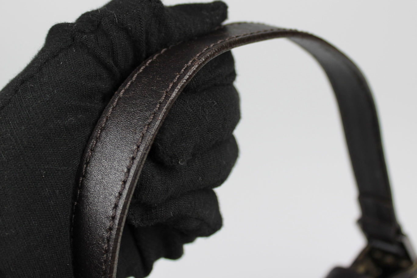 Fendi Zucchino Drawstring Baguette Bag