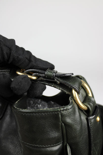 Prada Glacé Calfskin Leather Dark Green Hobo Bag 2007
