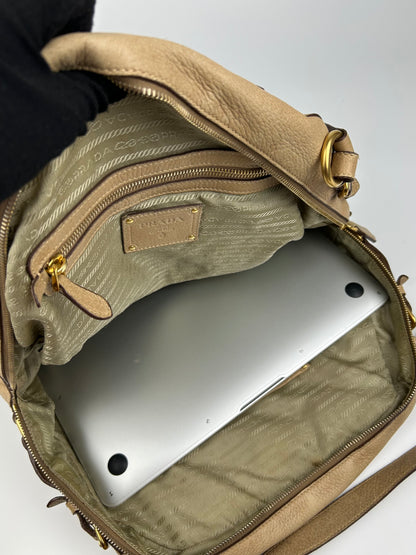Pre-owned Prada Cervo Leather Hobo Bag