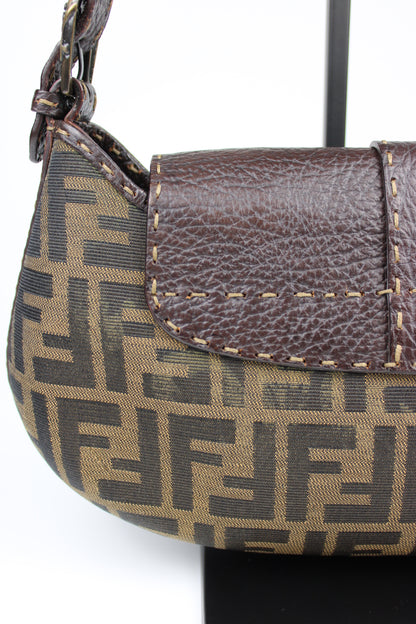 Fendi Zucca Tobacco Stondata Shoulder Bag 2007 (With Receipt)