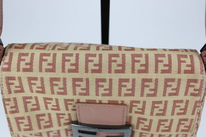 Pre-owned Fendi Zucchino Mini Baguette Bag