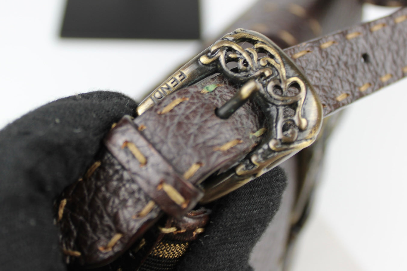 Fendi Zucca Tobacco Stondata Shoulder Bag 2007 (With Receipt)