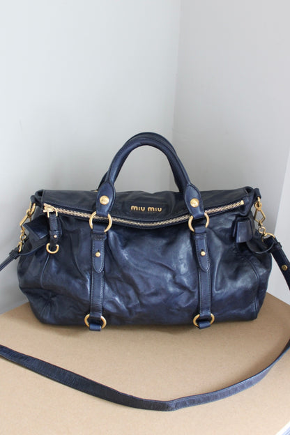 Miu Miu Navy Bow 2-Way Bag