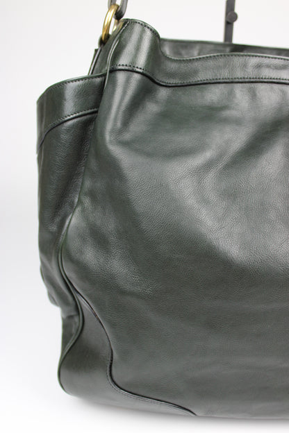 Prada Glacé Calfskin Leather Dark Green Hobo Bag 2007