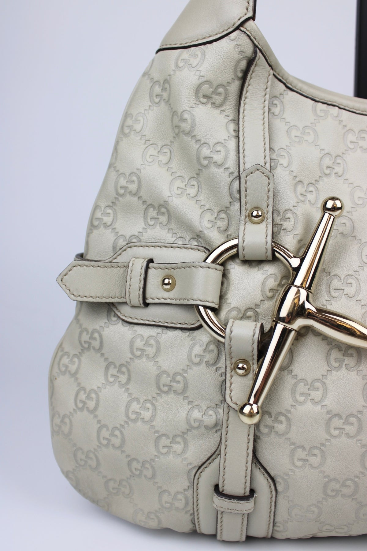 Pre-owned Gucci Monogram 85th Anniversary Leather Jackie Bag