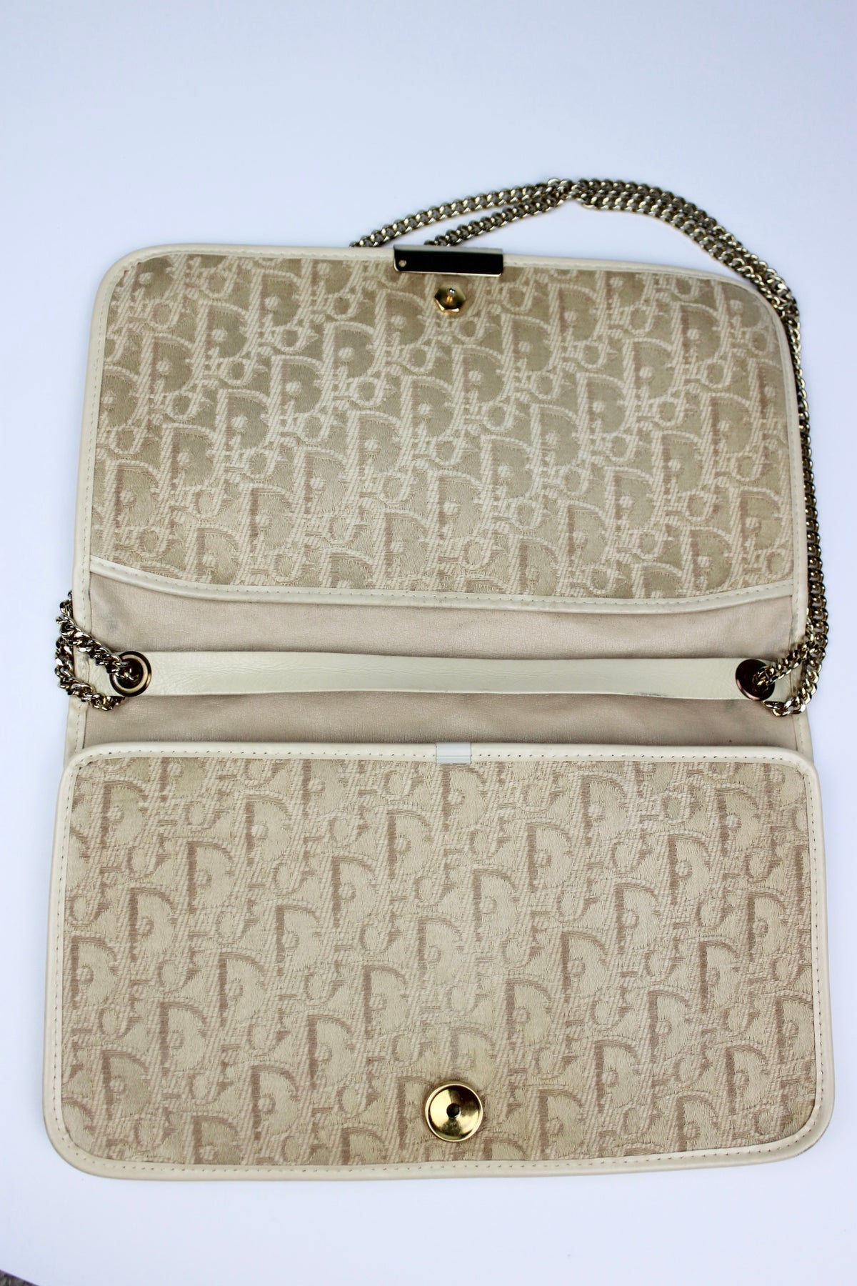 Pre-owned Dior Monogram Oblique Canvas Chain Strap Bag 1980s