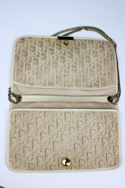 Pre-owned Dior Monogram Oblique Canvas Chain Strap Bag 1980s