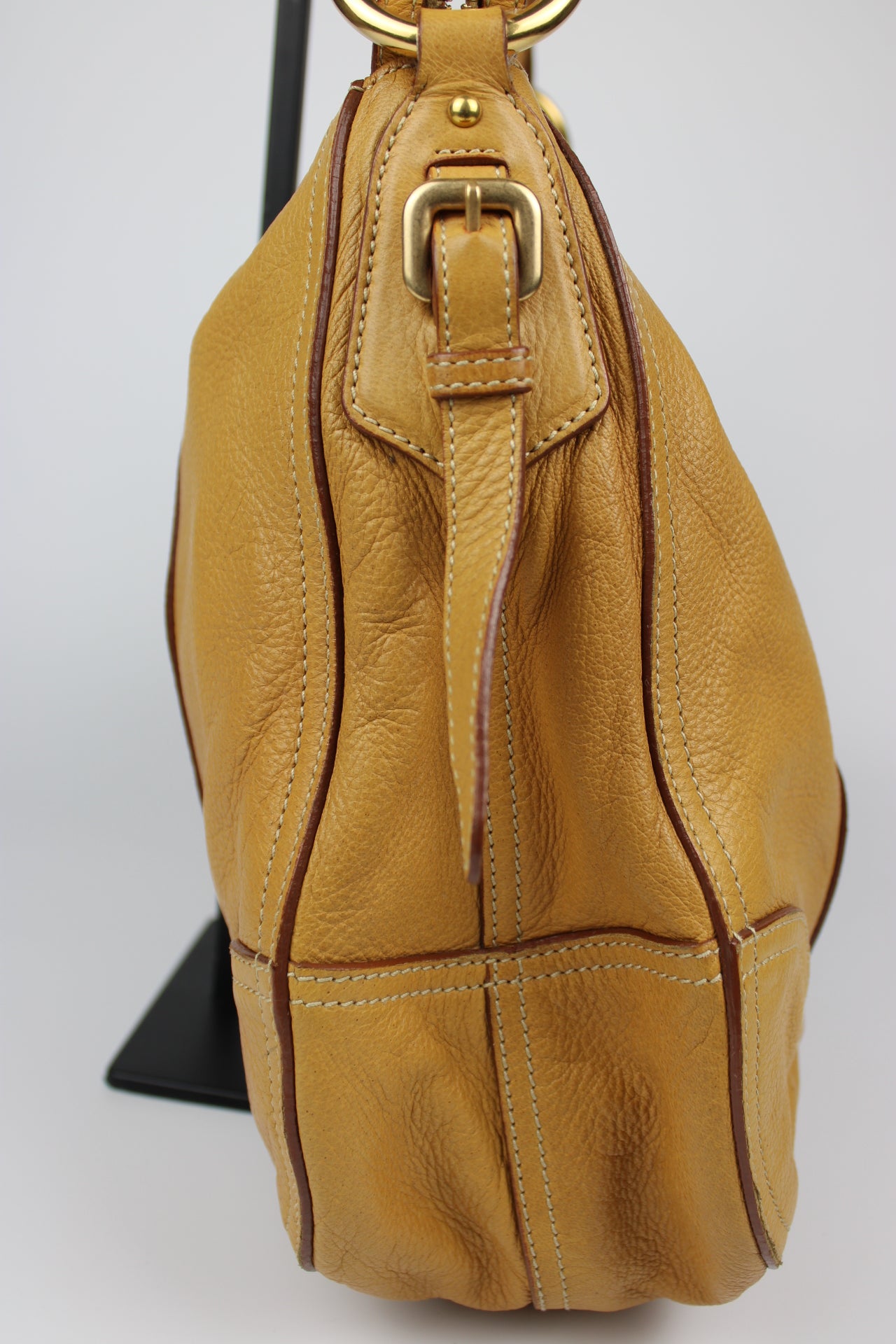 Prada Cervo Leather Hobo Bag