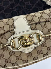 Load image into Gallery viewer, Gucci Monogram Horsebit Shoulder Bag
