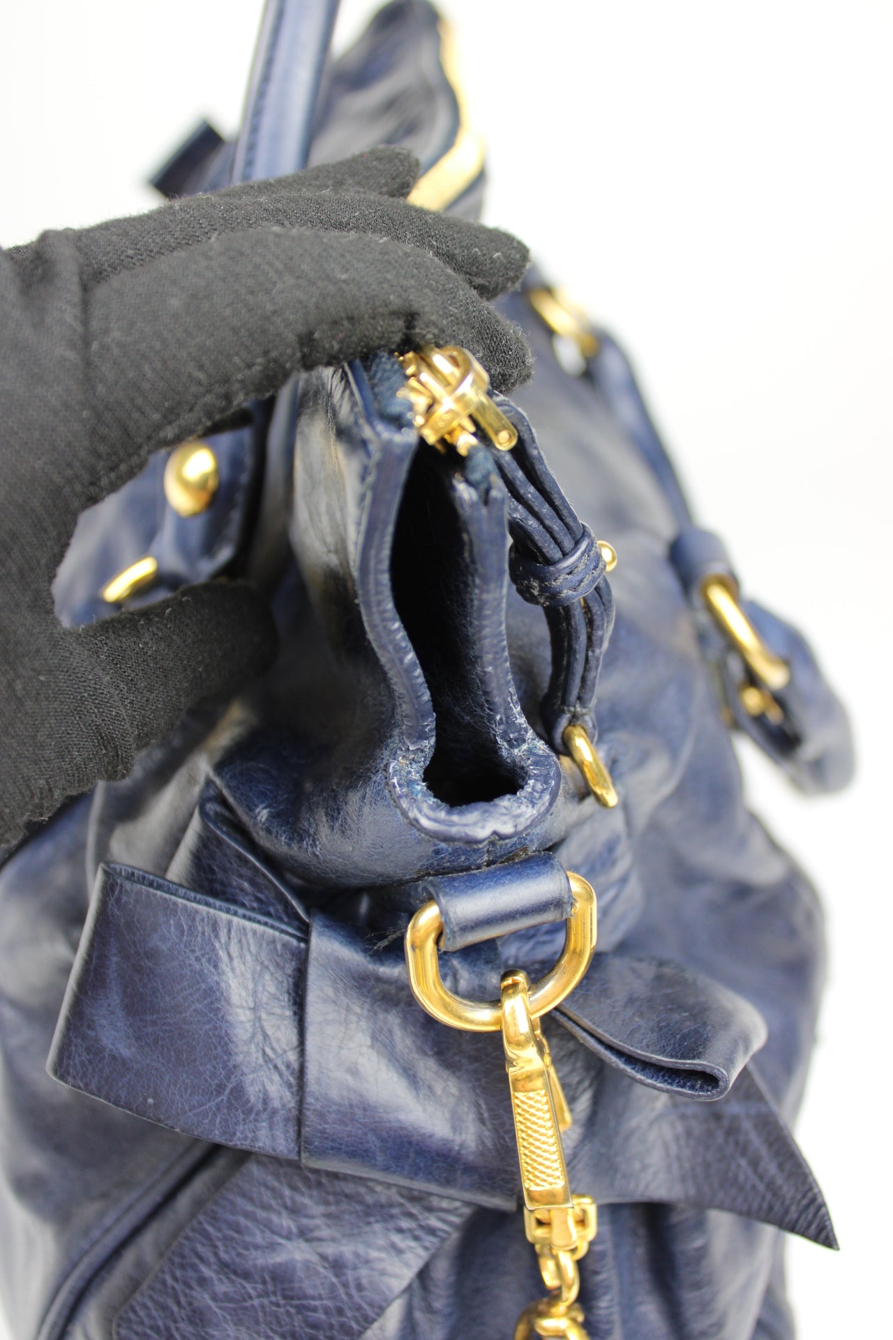 Miu Miu Navy Bow 2-Way Bag