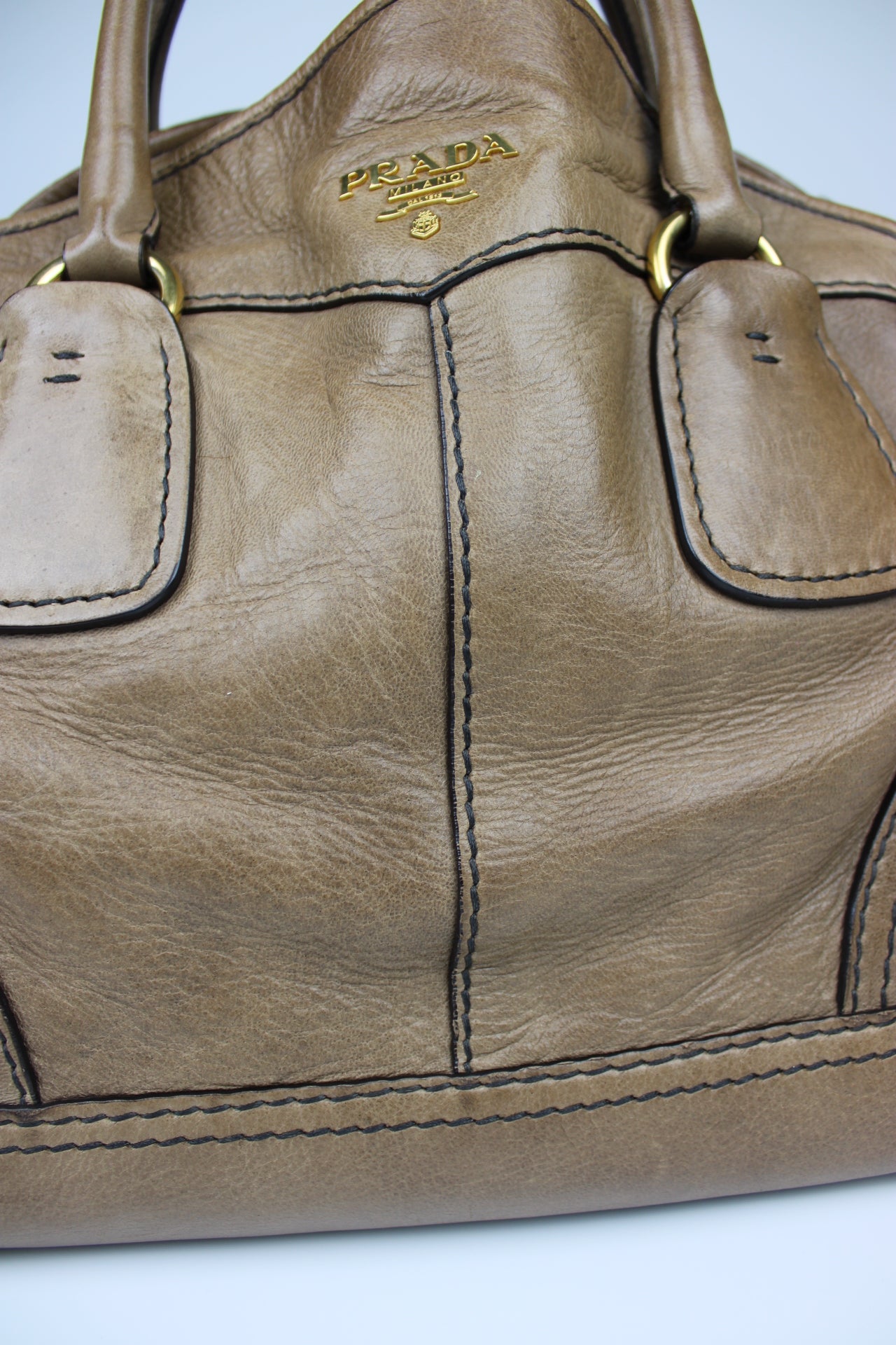 Prada Cervo Bowling Hobo 2-Way Bag