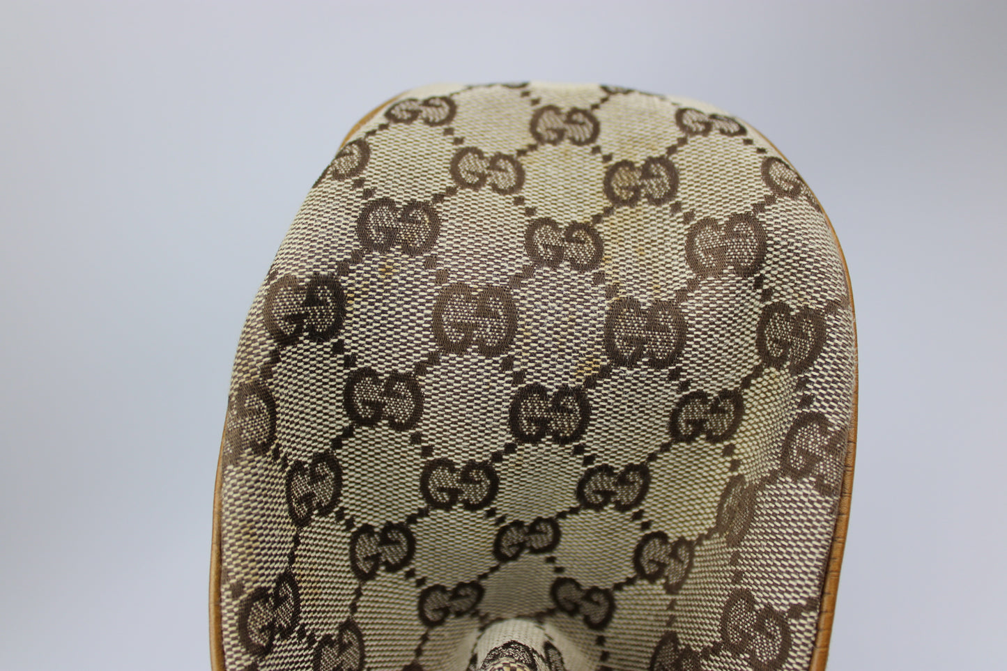 Gucci Monogram Pagoda Frame Bamboo Top Handle Bag