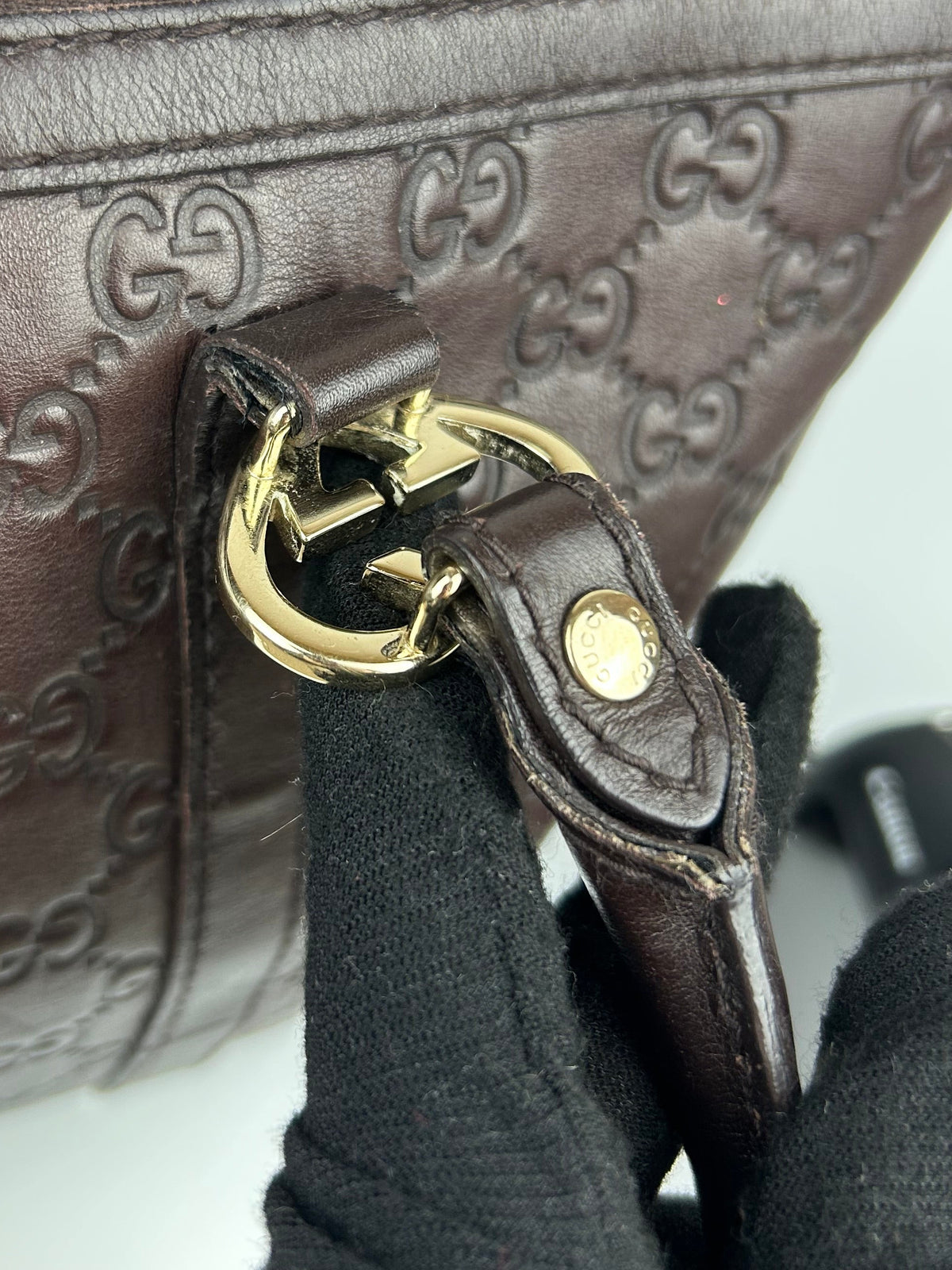 Pre-owned Gucci Guccissima Monogram Leather Heart Interlocking GG Tote Bag