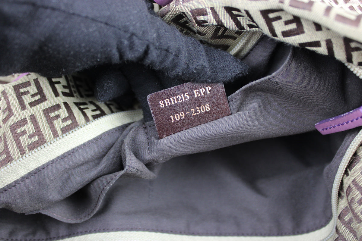 Pre-owned Fendi Zucchino Charm Tote Bag