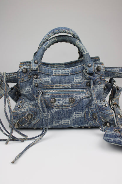 Balenciaga Denim Neo Cagole XS City Bag