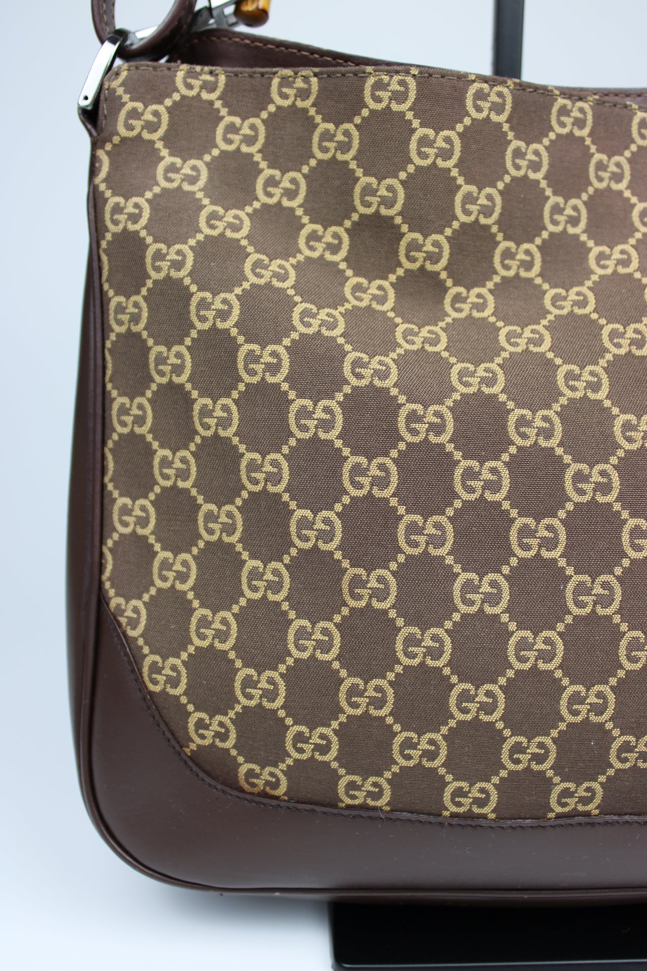 Gucci Monogram Bamboo Shoulder Bag