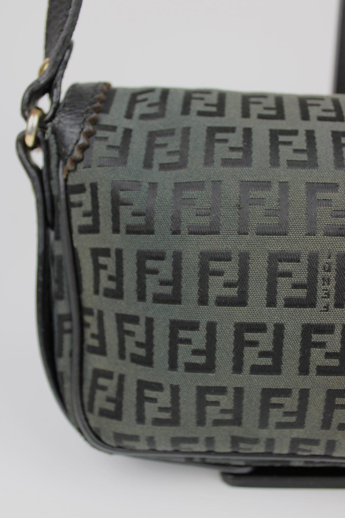 Pre-owned Fendi Zucchino Flap Shoulder Bag