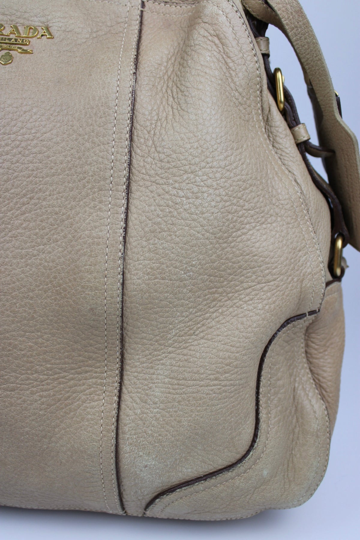 Pre-owned Prada Cervo Leather Hobo Bag
