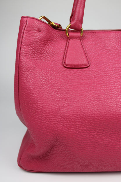Prada Vitello Daino 2-Way Pink Tote Bag