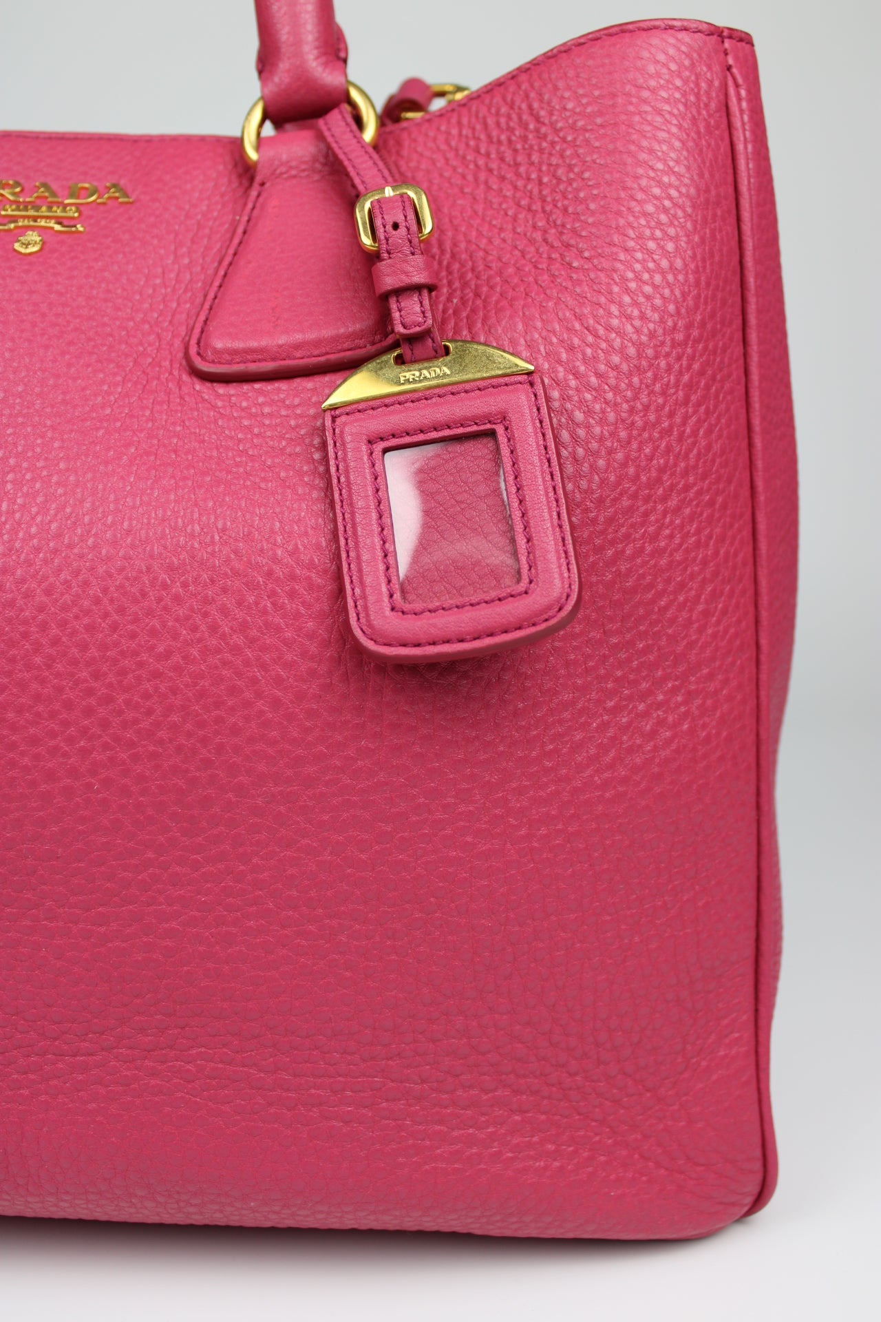Prada Vitello Daino 2-Way Pink Tote Bag