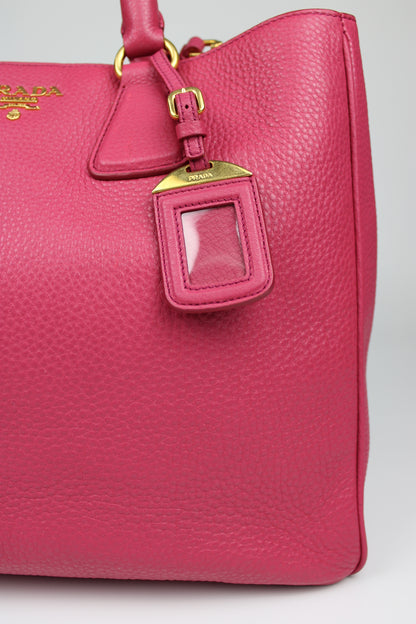 Prada Vitello Daino 2-Way Pink Tote Bag