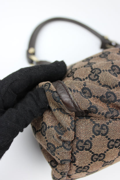 Pre-owned Gucci Monogram Denim Abbey Bag