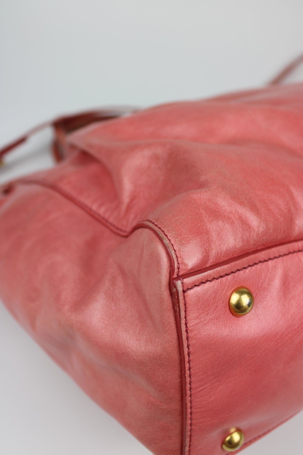 Pre-owned Miu Miu Vitello Lux Pink 2-Way Tote Bag