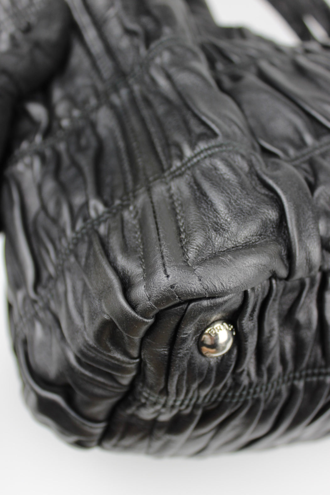 Prada Gaufre Nappa Leather Hobo Tote Bag