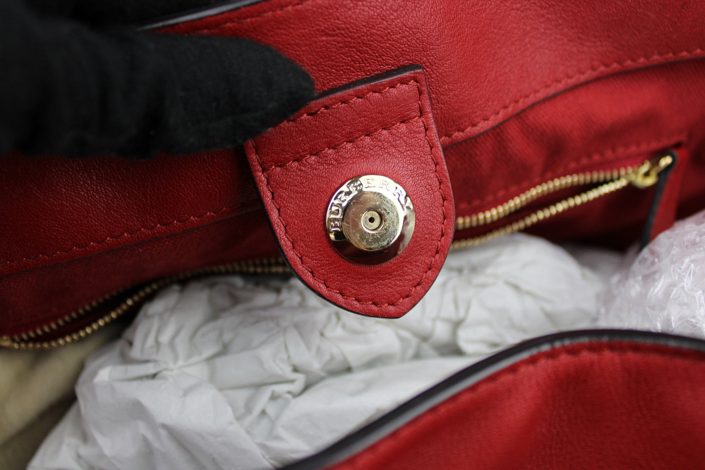 Burberry Leather Canterbury Tote Bag Red