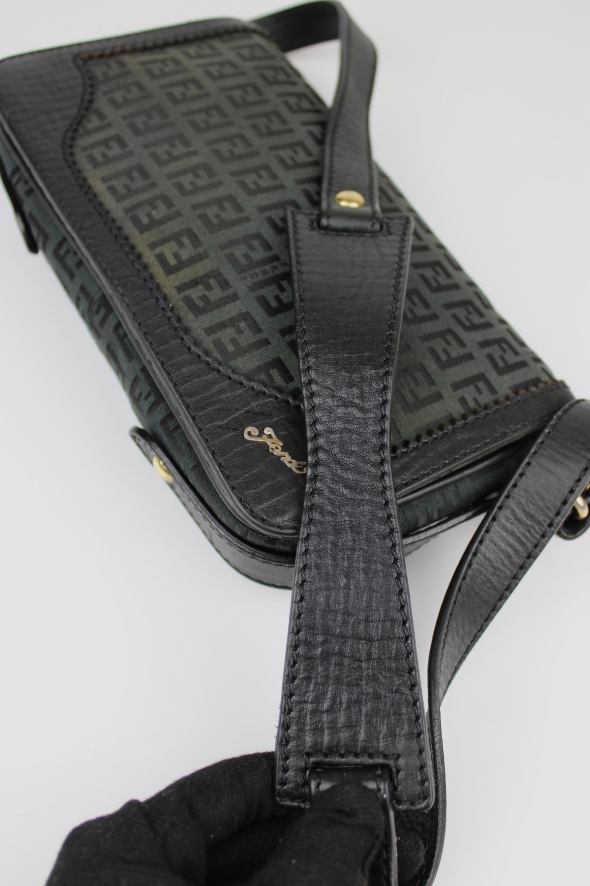 Pre-owned Fendi Zucchino Flap Shoulder Bag