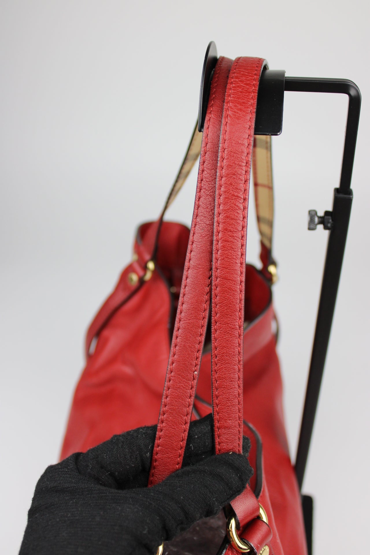 Burberry Leather Canterbury Tote Bag Red