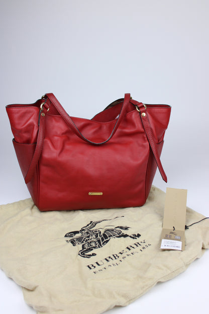 Burberry Leather Canterbury Tote Bag Red