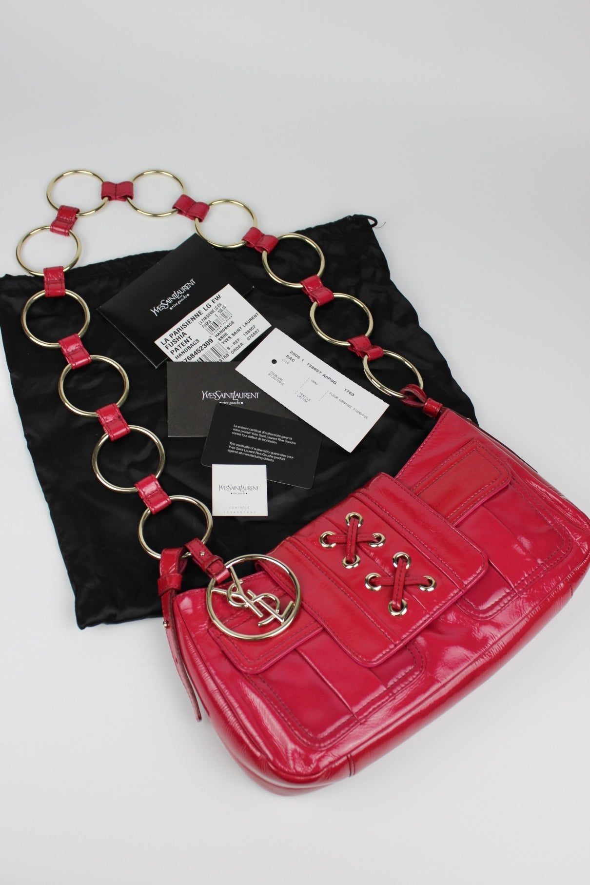 Yves Saint Laurent La Parisienne Patent O-Ring Strap Bag 2005