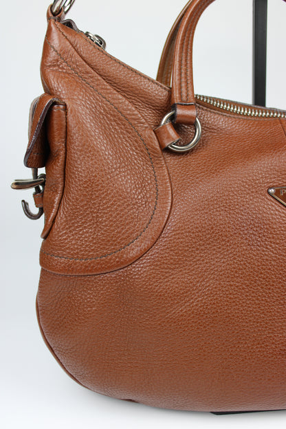 Prada Vit Daino Leather Two Way Bag