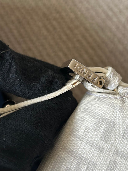Fendi Zucchino Chain Strap Mini Baguette Bag