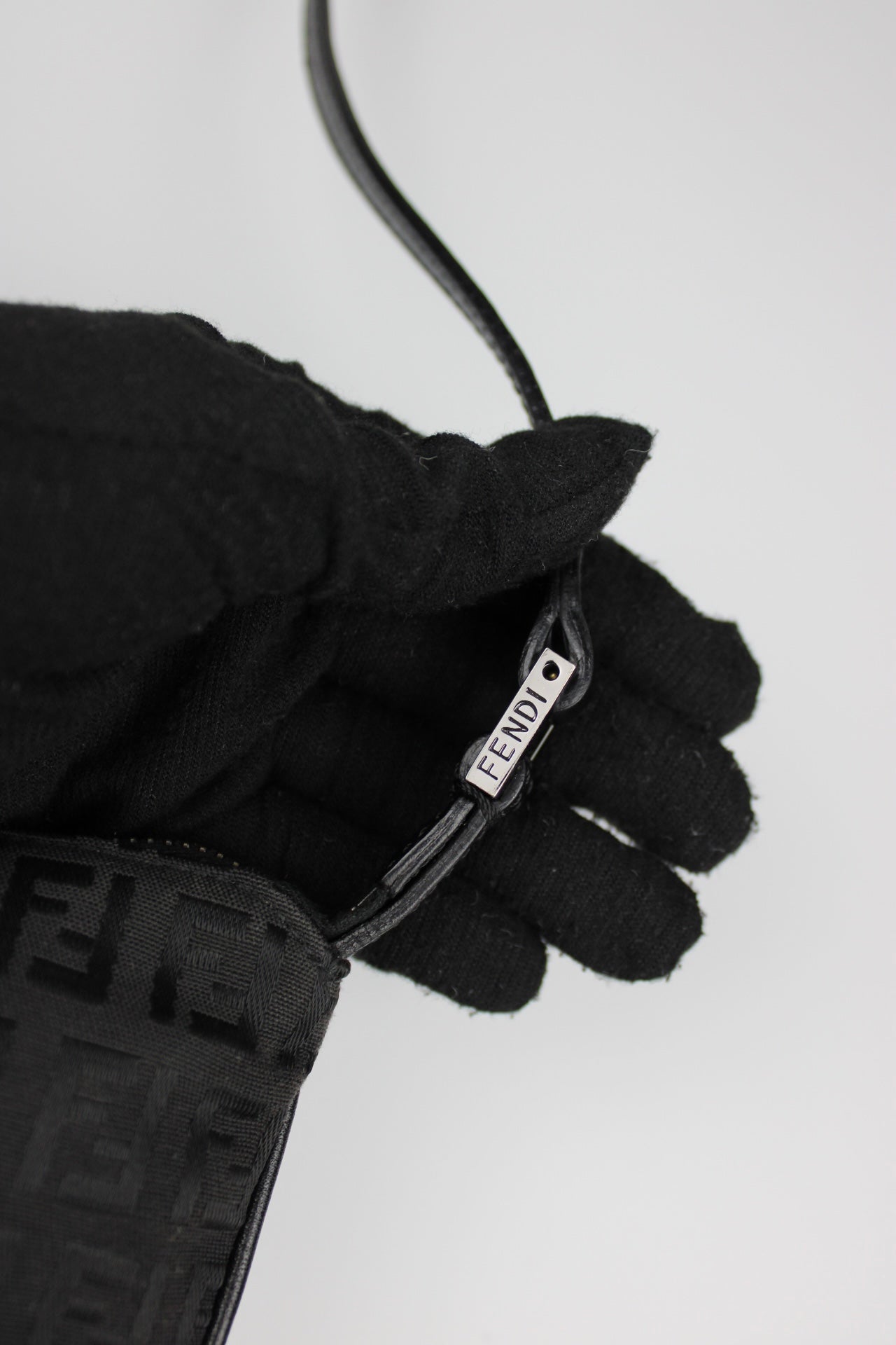 Fendi Zucchino Black Cross Body Bag