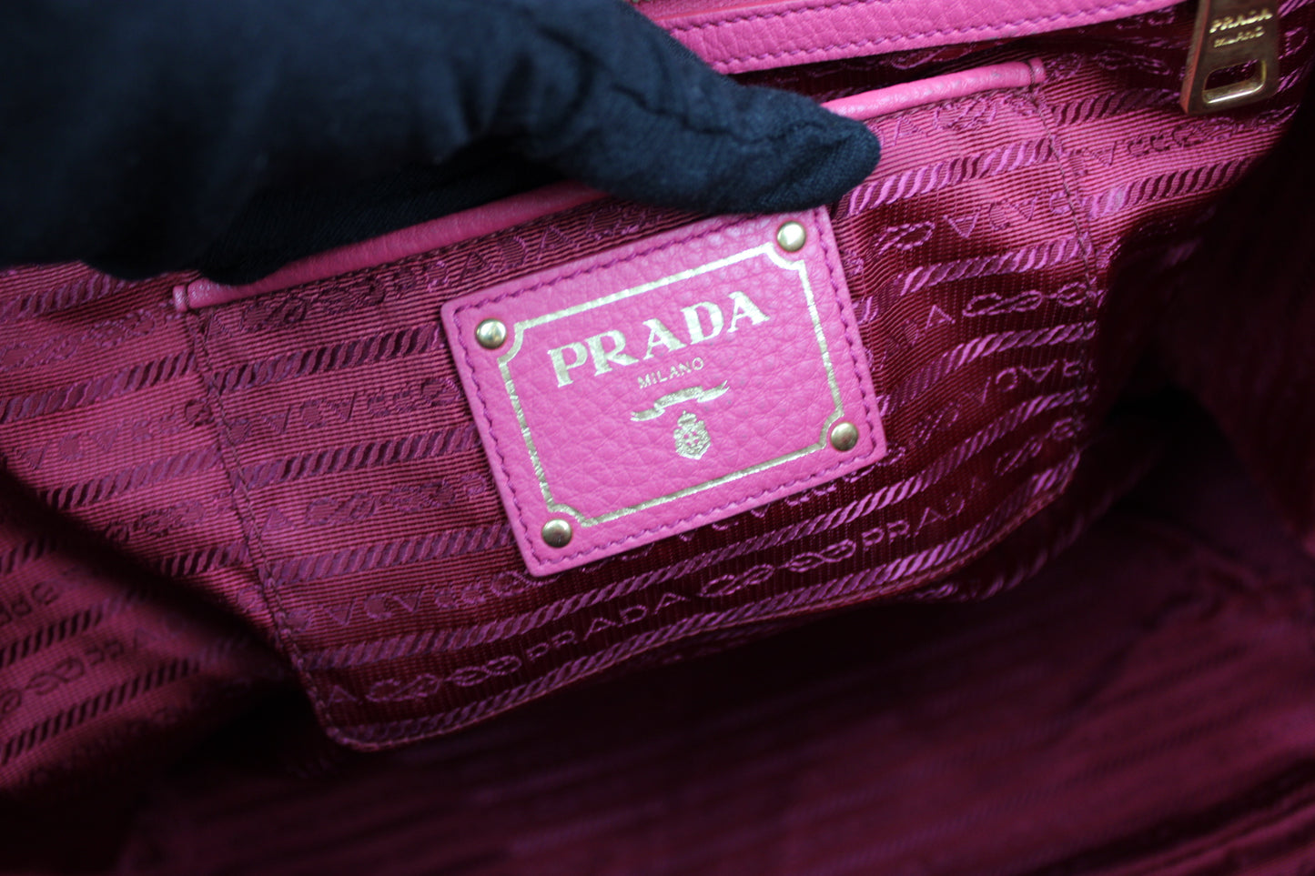 Prada Vitello Daino 2-Way Pink Tote Bag