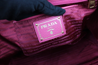 Prada Vitello Daino 2-Way Pink Tote Bag
