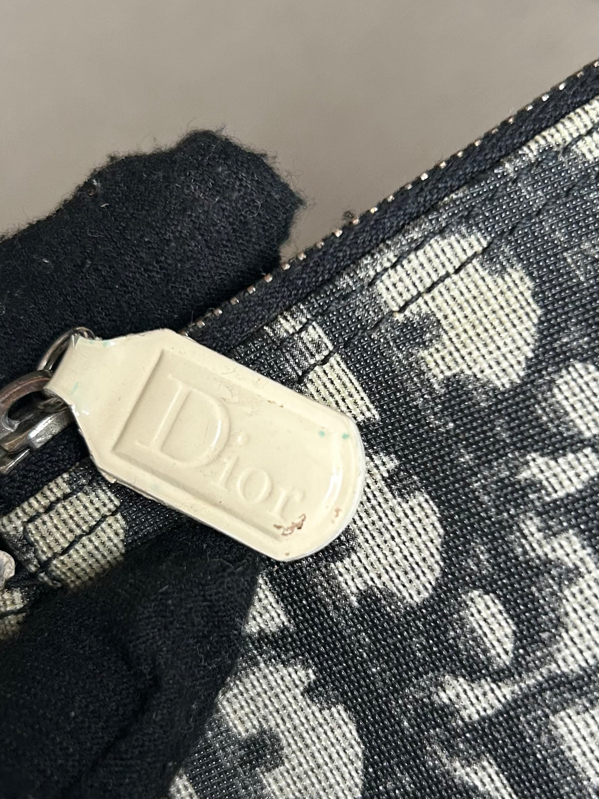 Pre-owned Dior Blue Monogram Mini Saddle Bag 2002