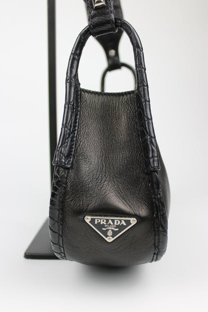 Prada Nappa Leather Beaded Shoulder Bag