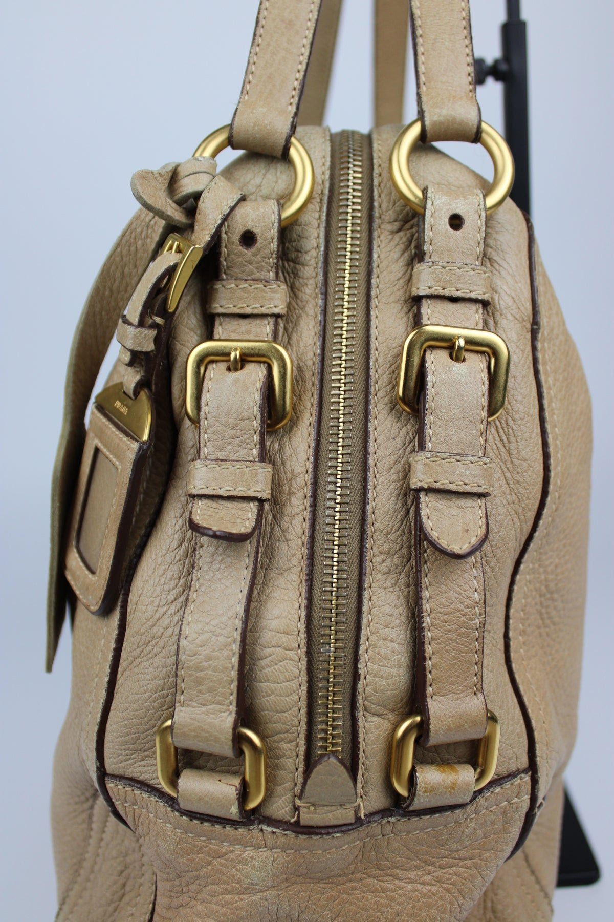 Pre-owned Prada Cervo Leather Hobo Bag