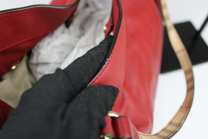 Burberry Leather Canterbury Tote Bag Red