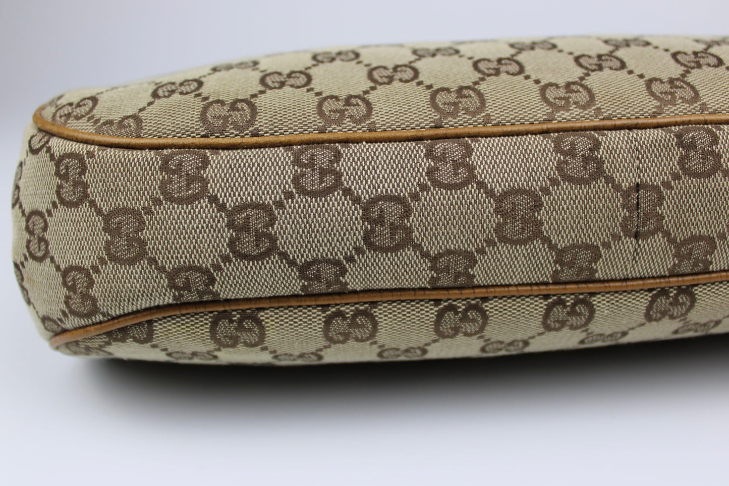 Gucci Monogram Pagoda Frame Bamboo Top Handle Bag