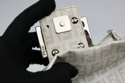Fendi Zucchino Chain Strap Mini Baguette Bag