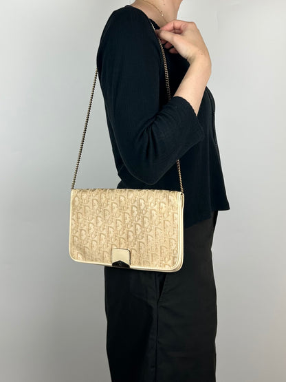 Pre-owned Dior Monogram Oblique Canvas Chain Strap Bag 1980s