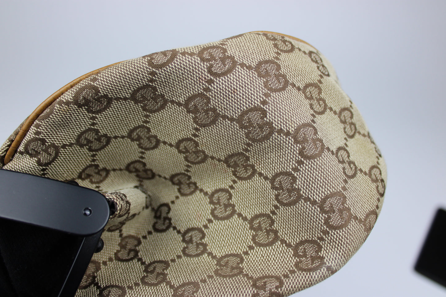 Gucci Monogram Pagoda Frame Bamboo Top Handle Bag