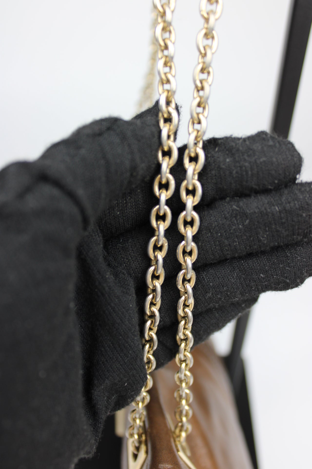 Fendi Leather 2-Way Chain Strap Baguette Bag